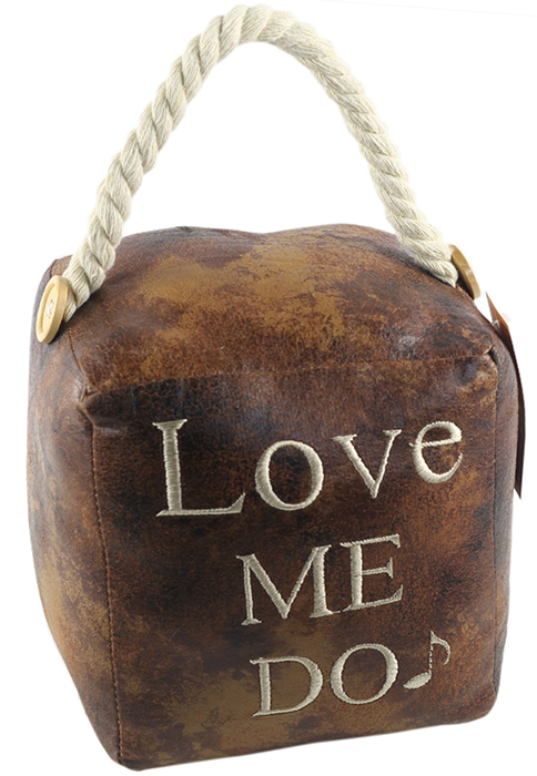 Faux Leather Love Me Do Doorstop